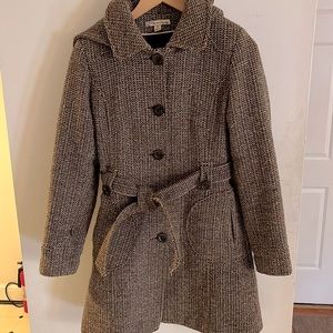 American rag cie tweed wool coat hooded